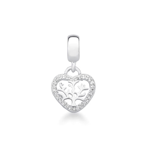 Berloque Árvore da Vida em Coração de Prata 925