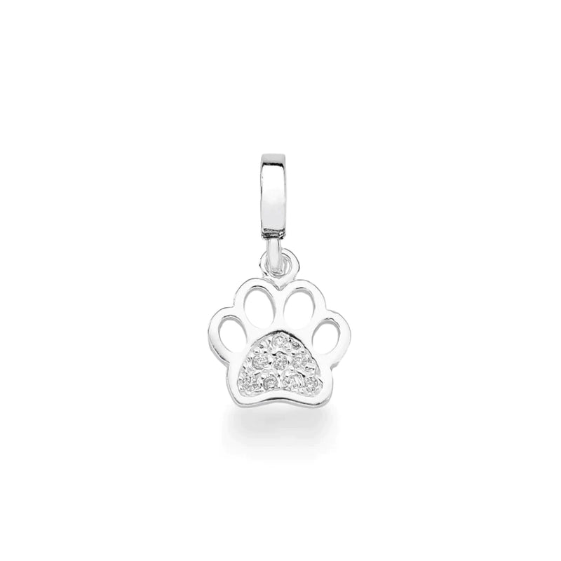 Berloque Pata Cravejada em Prata 925