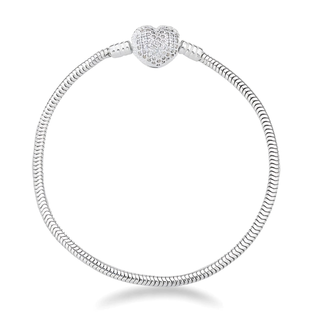 Pulseira Life Coração Cravejado 2.4MM Maleável