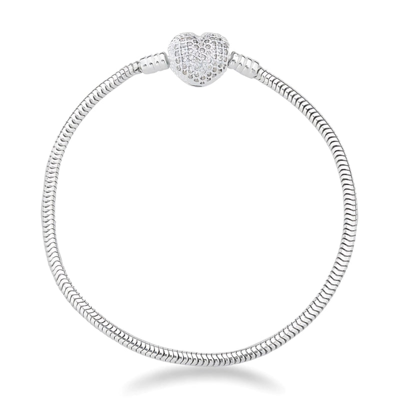 Pulseira Life Coração Cravejado 2.4MM Maleável