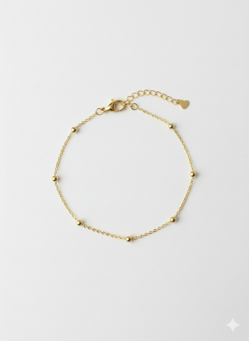 Pulseira Banhada a Ouro com Esferas Delicadas