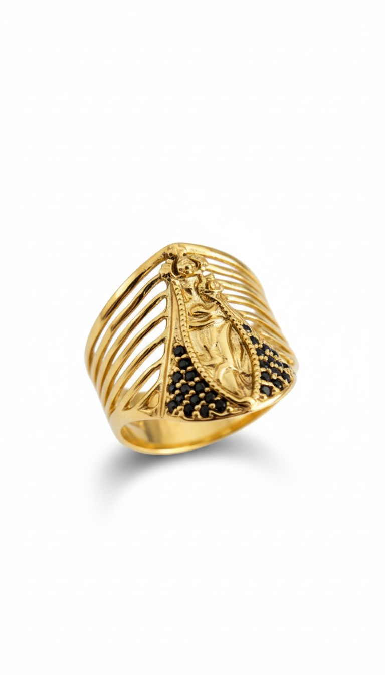 Anel Nossa Senhora Aparecida Banhado a Ouro