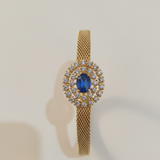 Pulseira Luxo Pedra Azul Banhada a Ouro