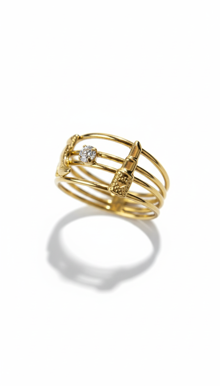 Anel Beauty Glam Banhado a Ouro