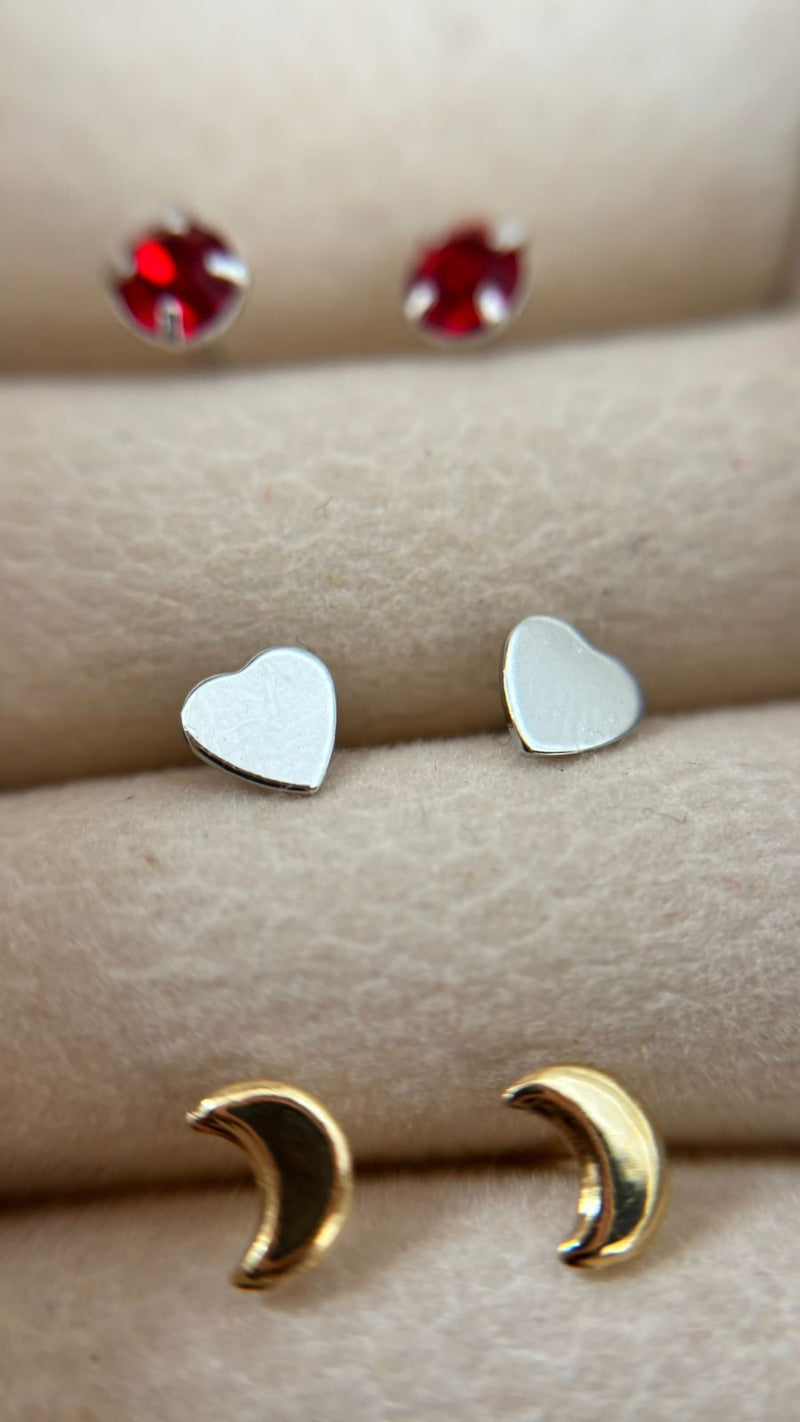 Brinco Coração Banhado a Ródio