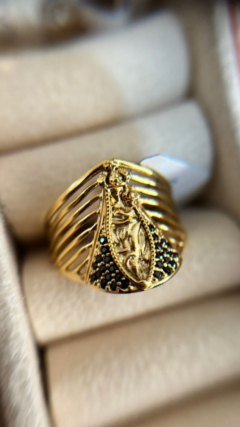 Anel Nossa Senhora Aparecida Banhado a Ouro